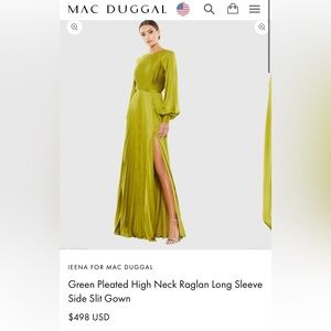 Ieena for Mac Duggal chartreuse/green Dress